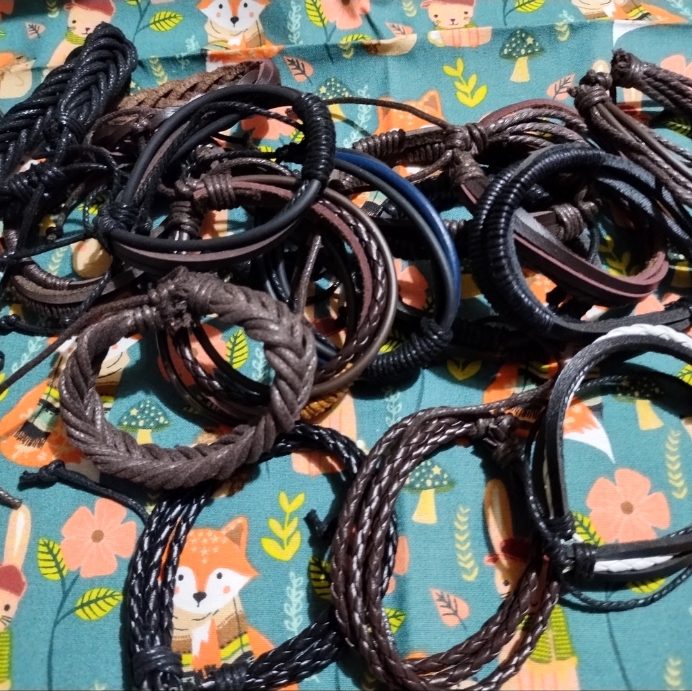 Pick 5 Men's Leather/Cord bracelets.